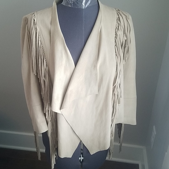 Womens cropped fringed jacket